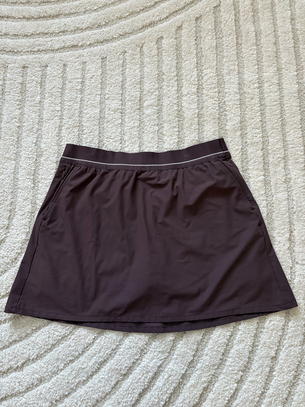 Women's Dark Purple Athletic Skirt with Contrast Waistband